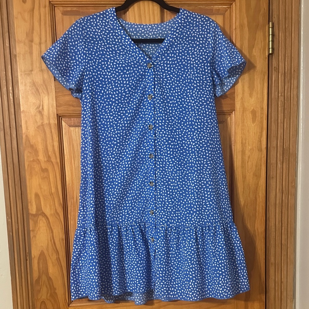 Blue Polka Dot Mini Dress